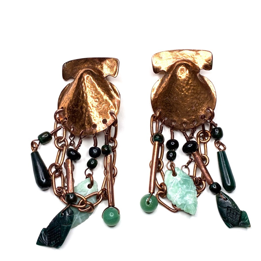 Vintage Monies Gerda Lynggaard Copper Dangle Earrings